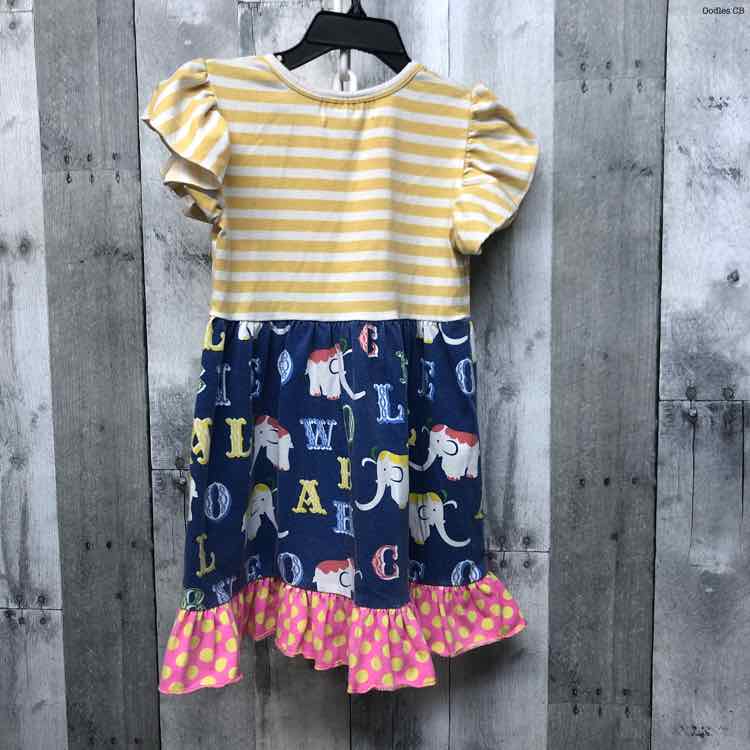 Size 2T Yellow/Blue Boutique Brand Dress
