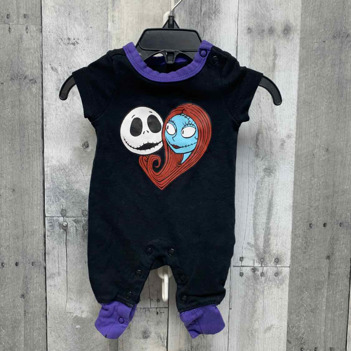 Size Newborn Black/Purple Disney Romper