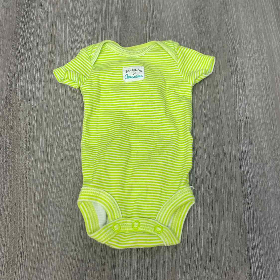Size Preemie Green Striped Simple Joys Bodysuit - OodlesCB
