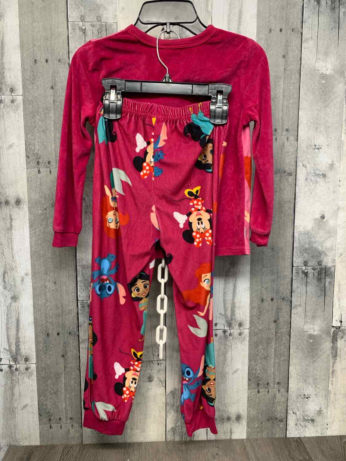 Size 6/7 Pink Print Disney 2pc PJs