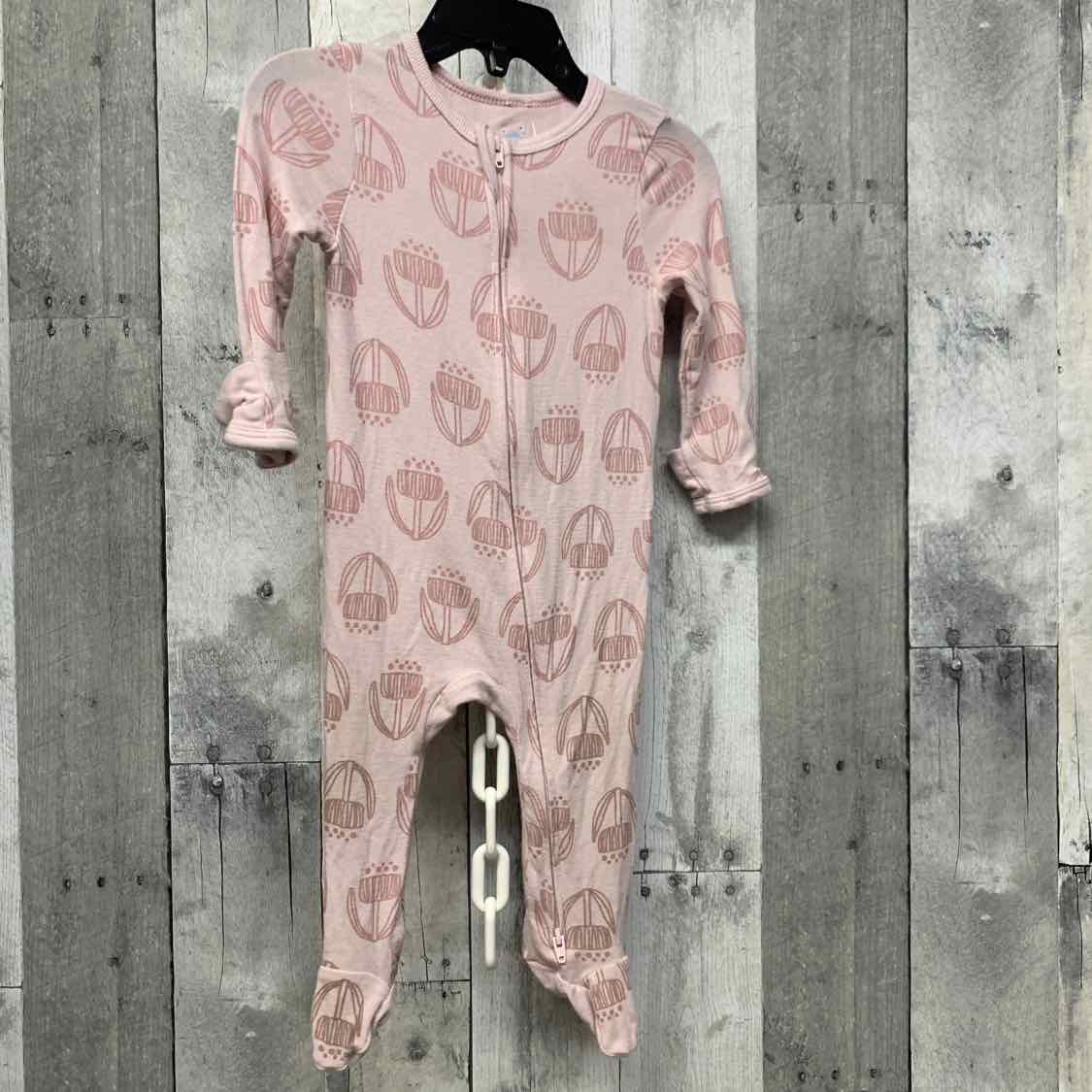 Size 3-6 Months Pink Print Cloud Island Footy PJs