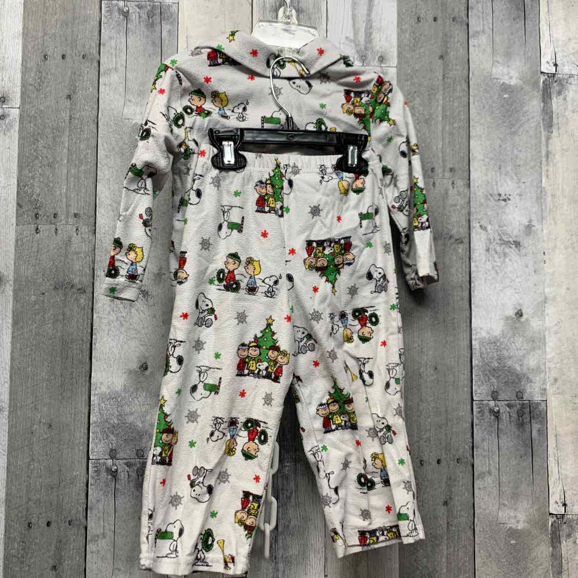 Size 3T White Graphic Peanuts 2pc PJs