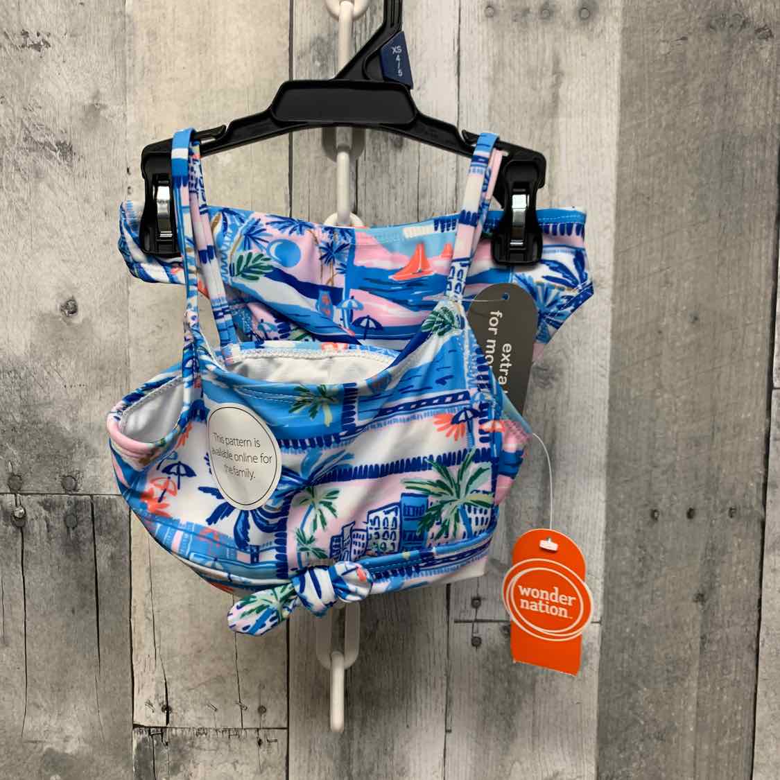 Size 4/5 White/Blue Wonder Nation Swim Suit - 2pc+ - OodlesCB