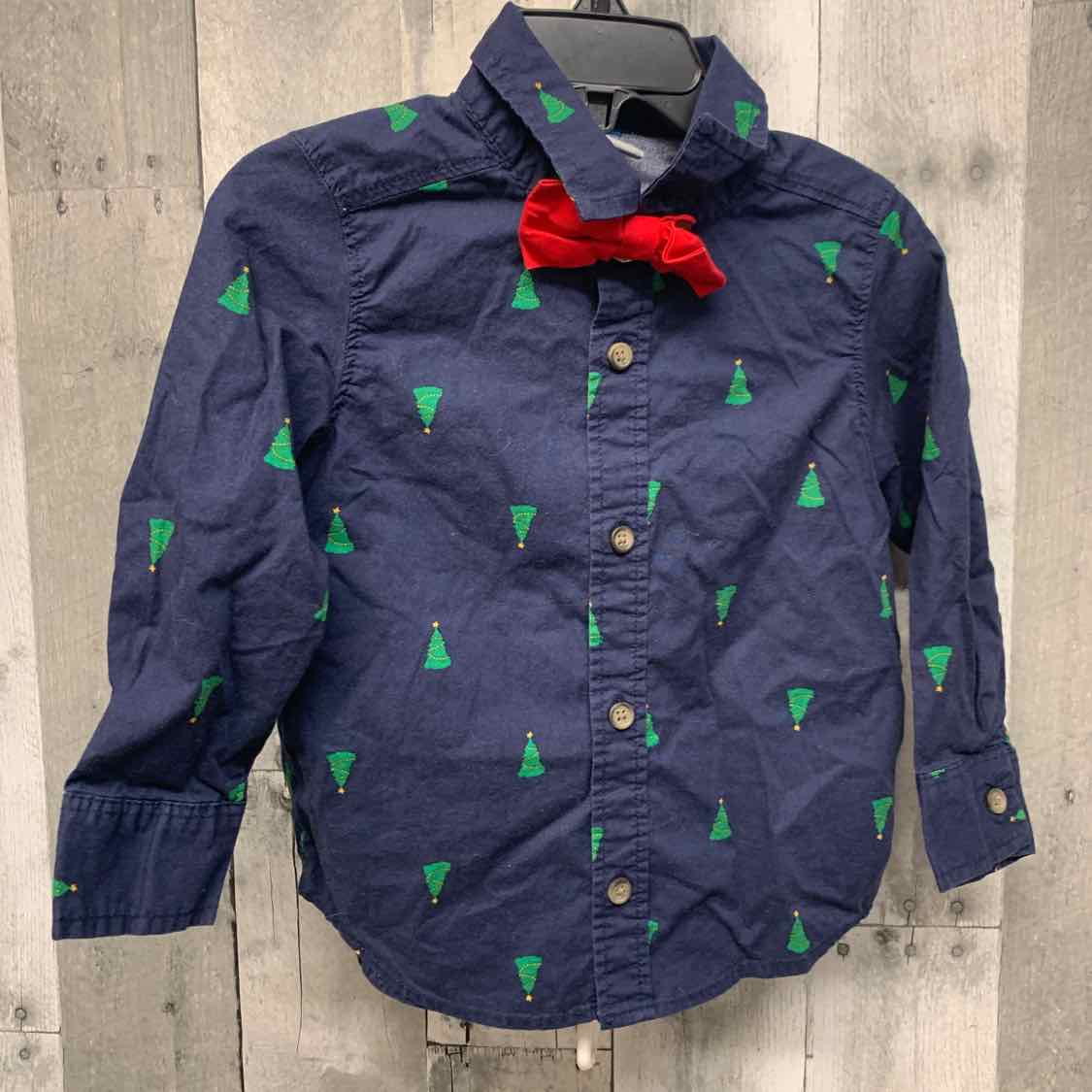 Size 2T Navy Print Old Navy LS Button Up