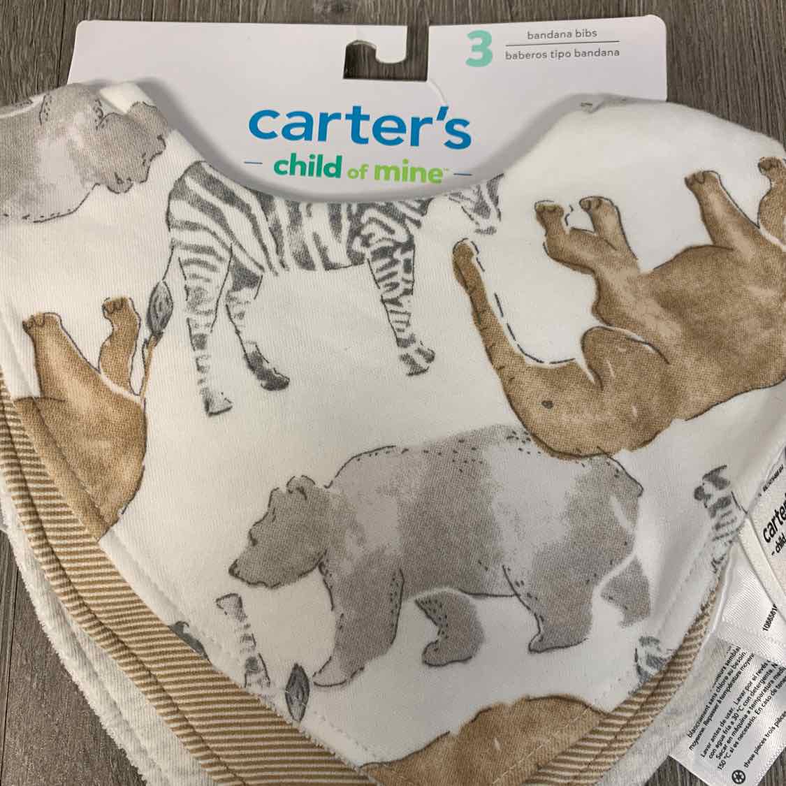 Size One Size White/Tan Child of Mine Bib