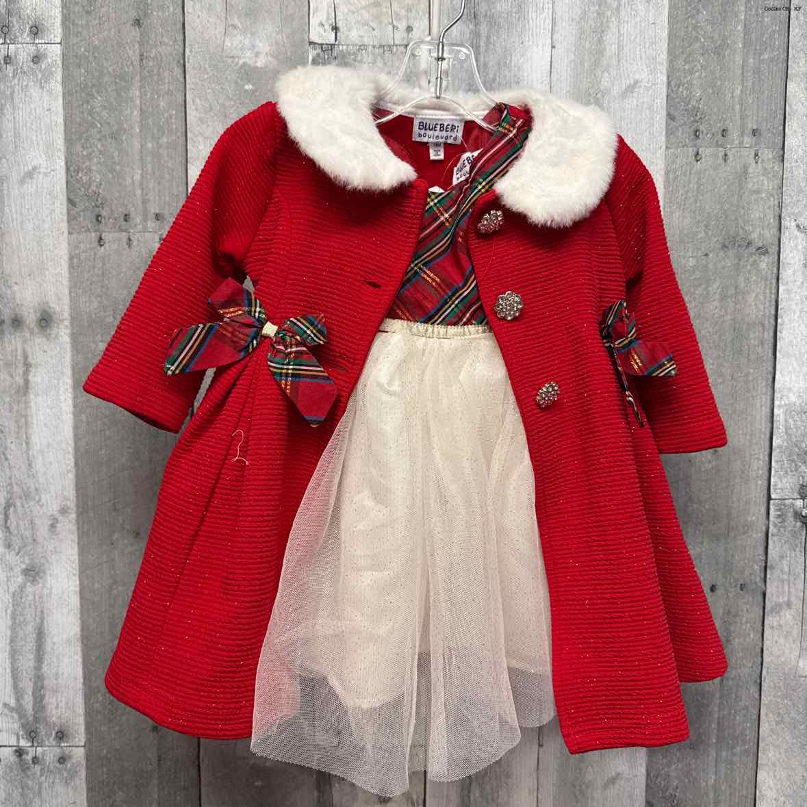 Size 18 Months Ivory/Red Blueberi Boulevard 2pc Dress