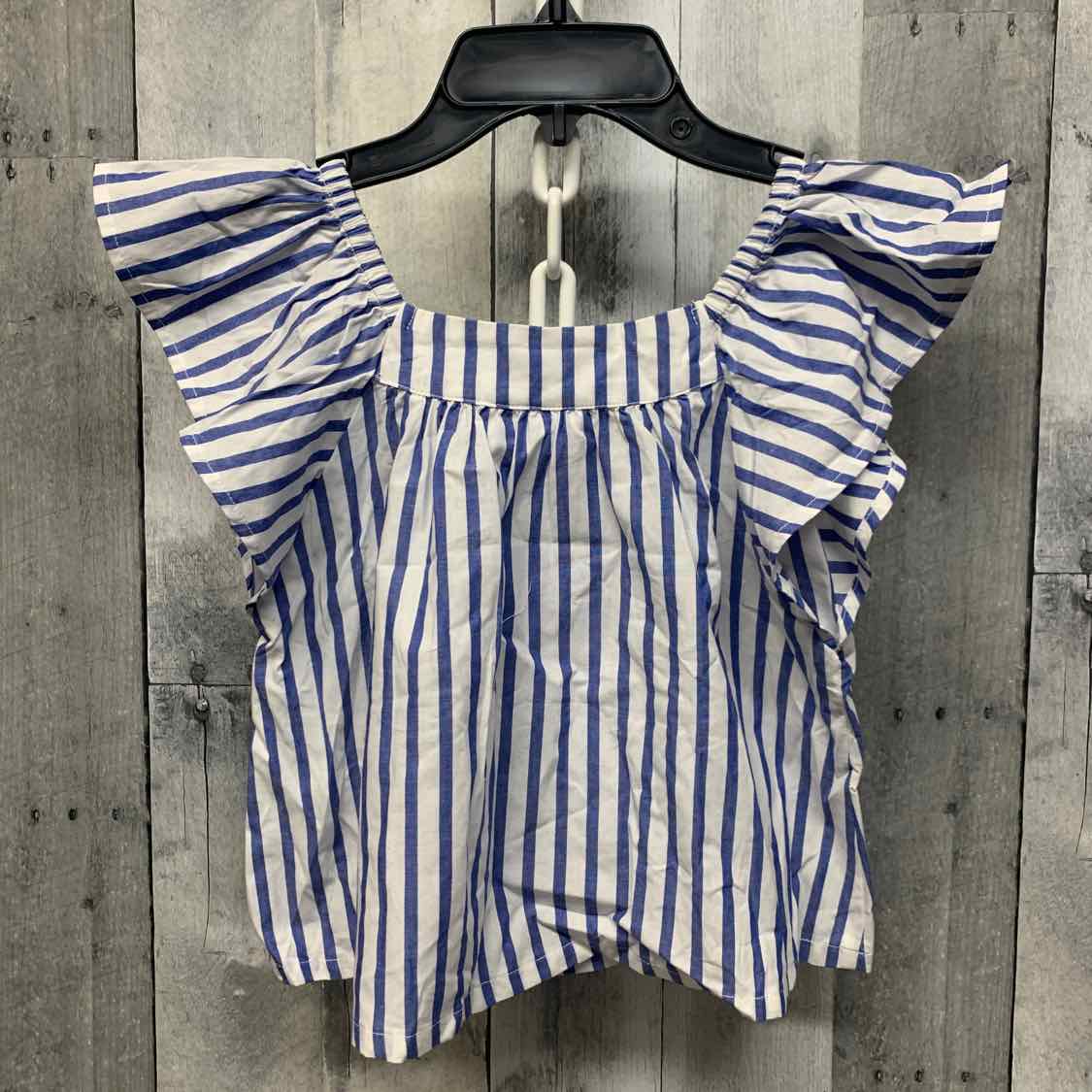 Size 4/5 Blue Striped Gap Short Sleeve Shirt