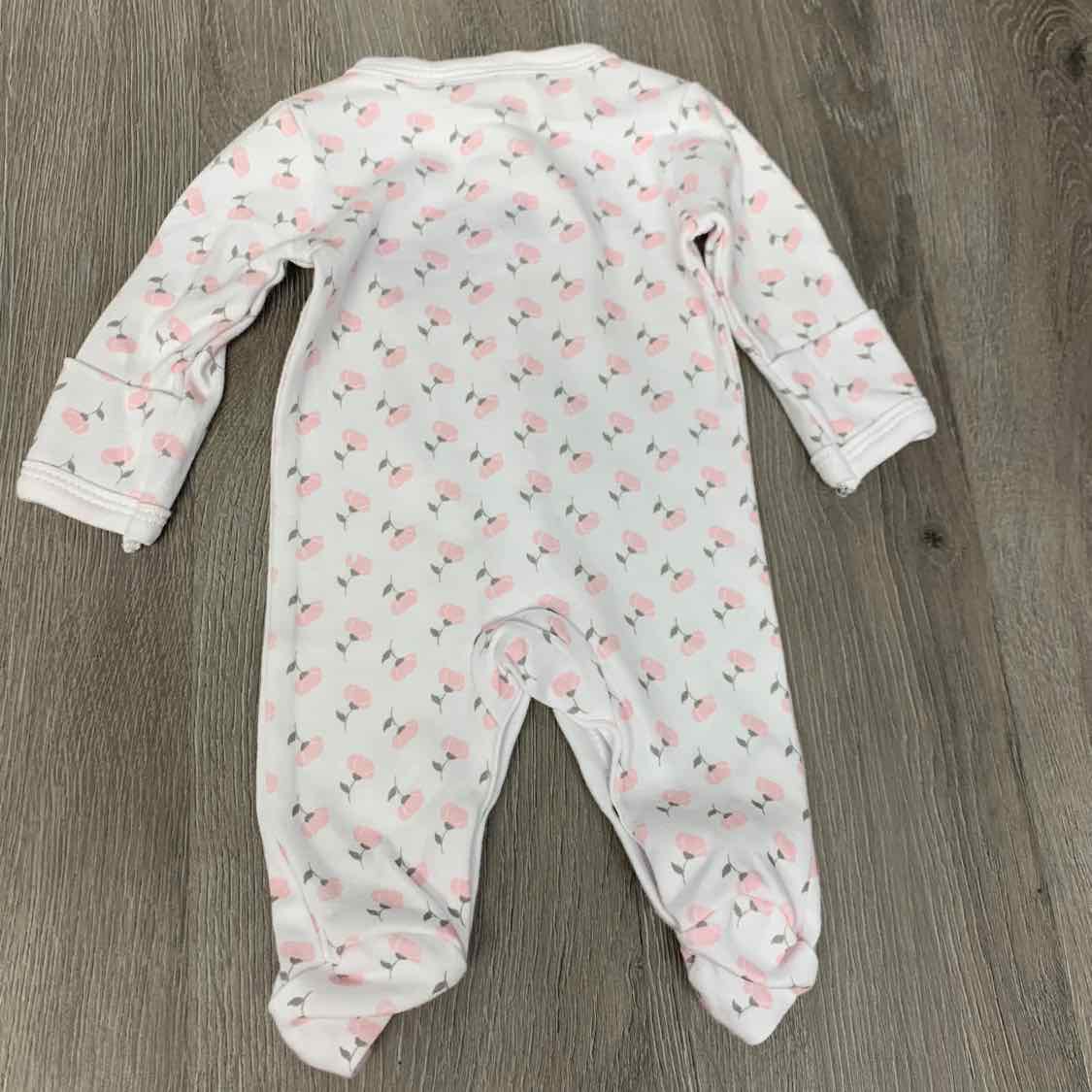 Size Preemie White/Pink Mid Brand Footy PJs