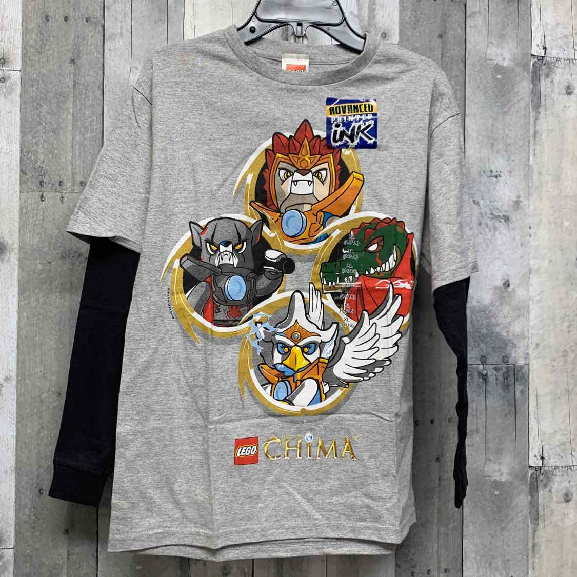 Size 14/16 Gray/Black Lego Long Sleeve Shirt