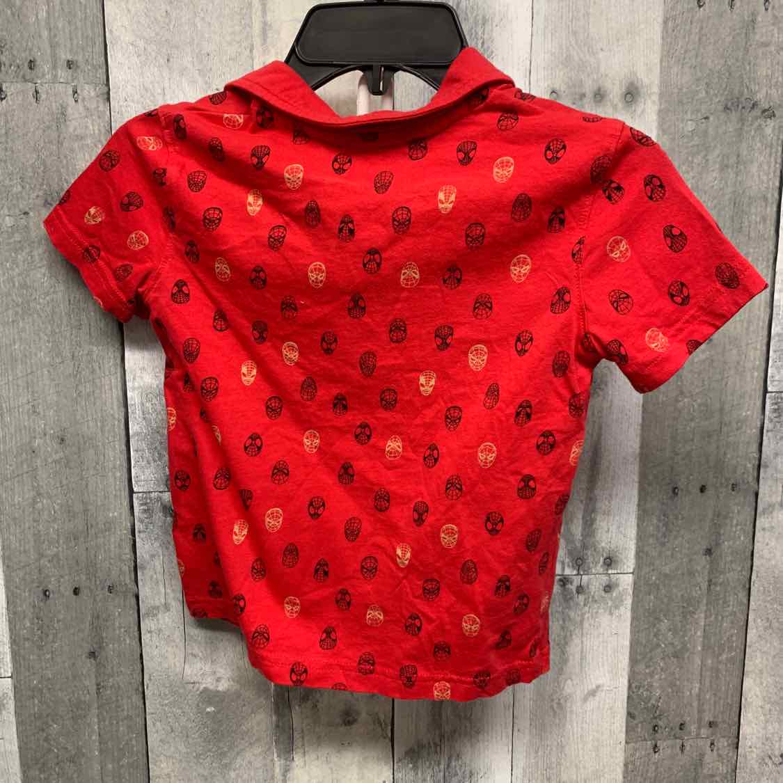 Size 4T Red Print Marvel Polo