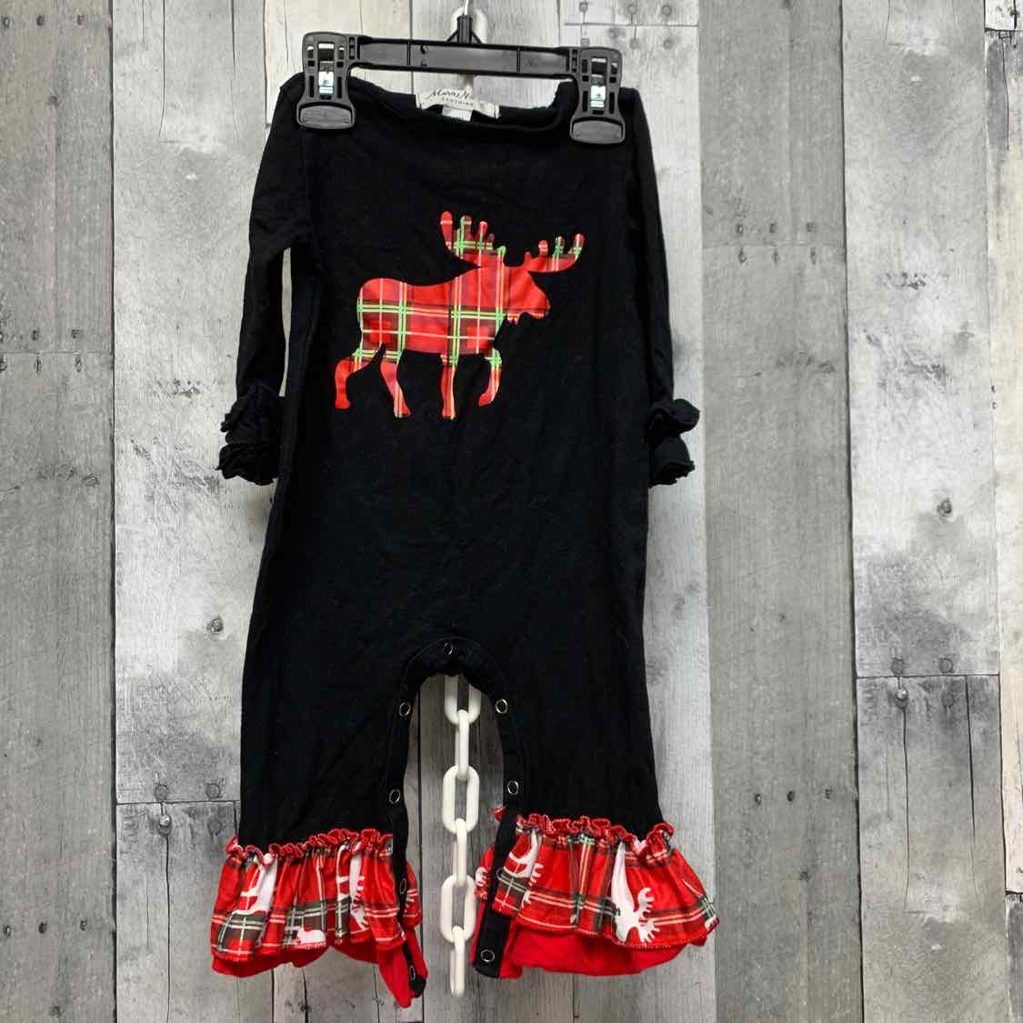 Size 6-12 Months Black/Red Boutique Brand Romper