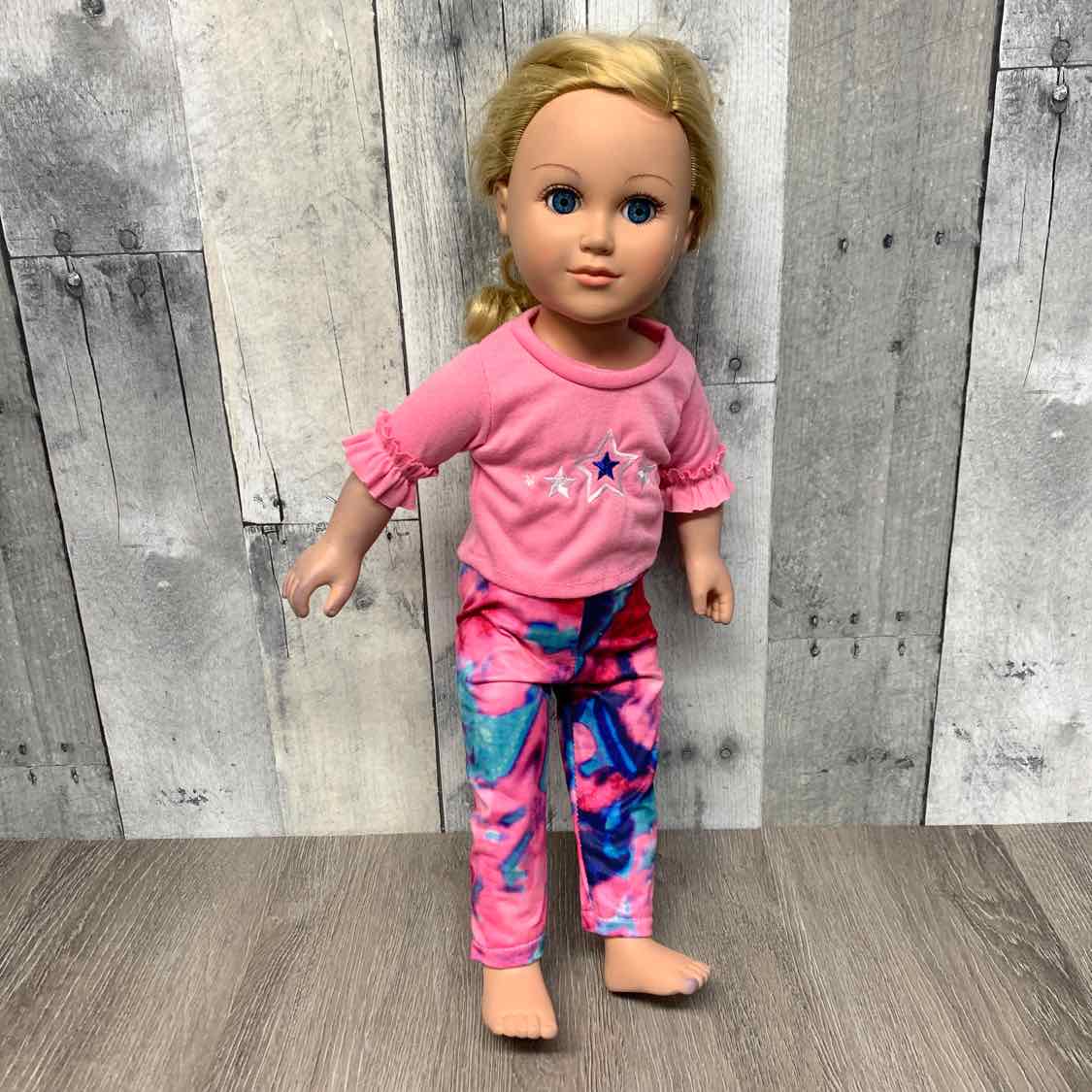 2pc 18" Pink Stars Top/Leggings - OodlesCB