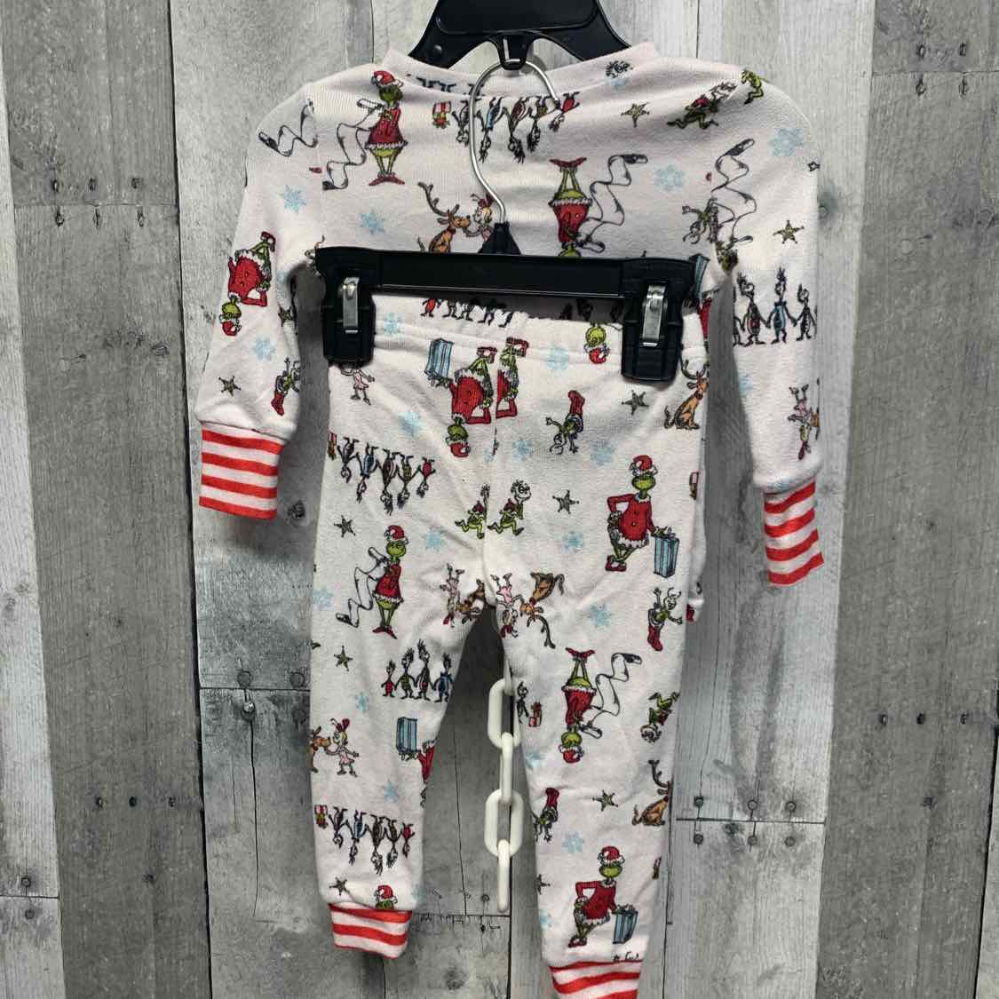 Size 12 Months White Print Dr Seuss 2pc PJs