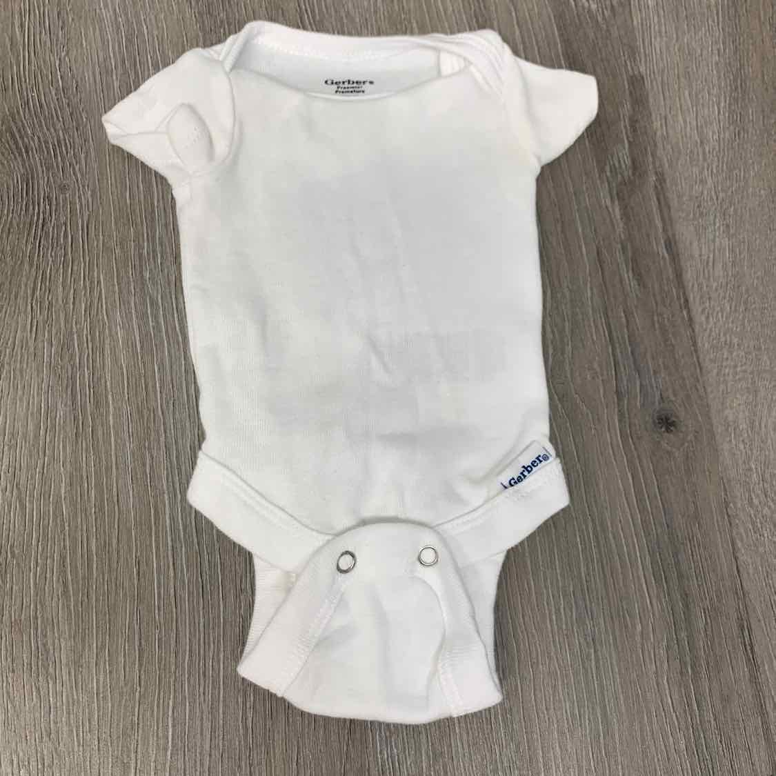 Size Preemie White Gerber Bodysuit