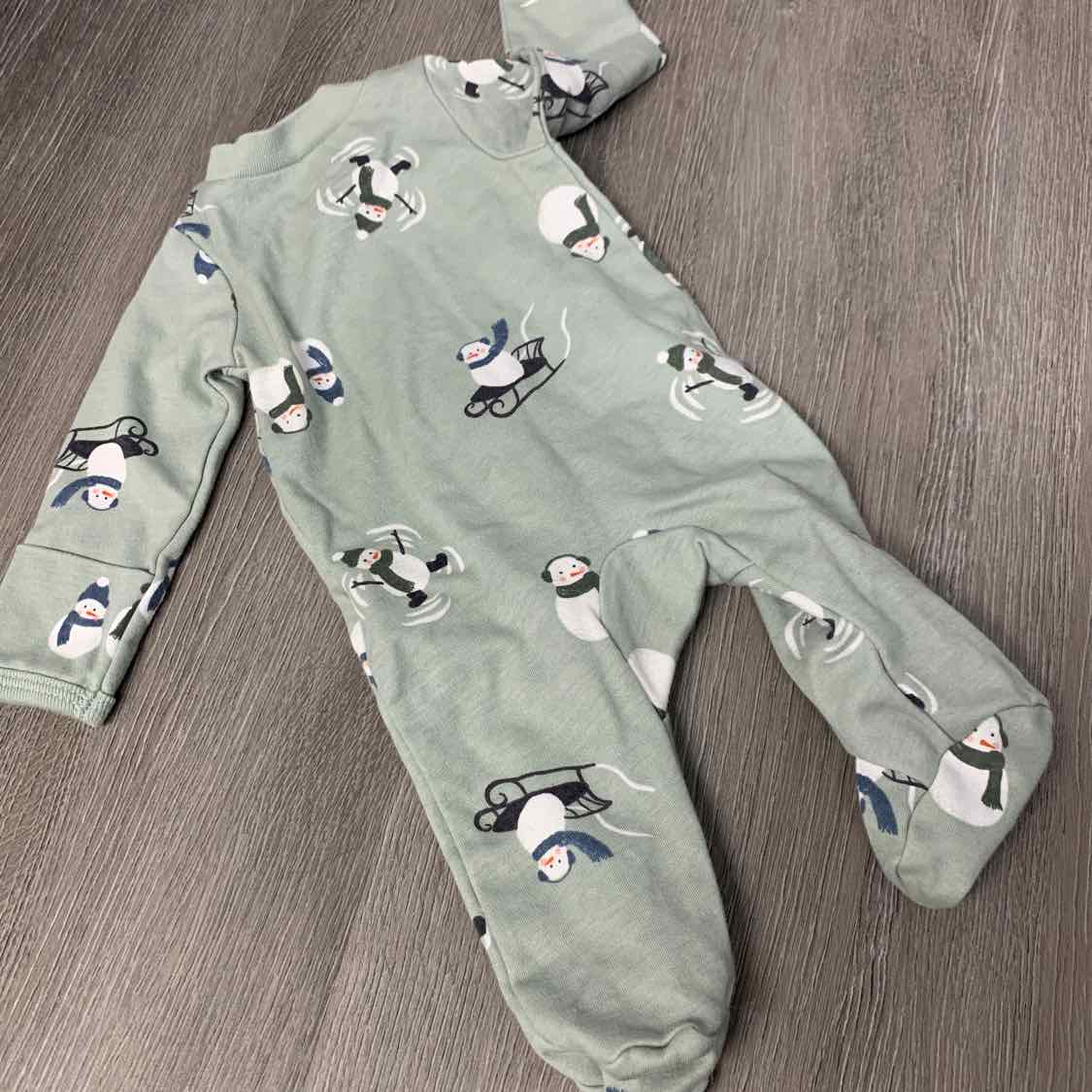Size Preemie Green Print Child of Mine Footy PJs