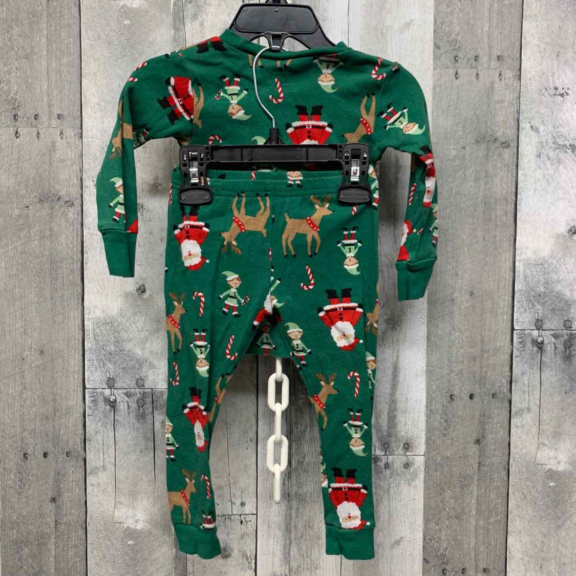 Size 18 Months Green Print Just One You 2pc PJs