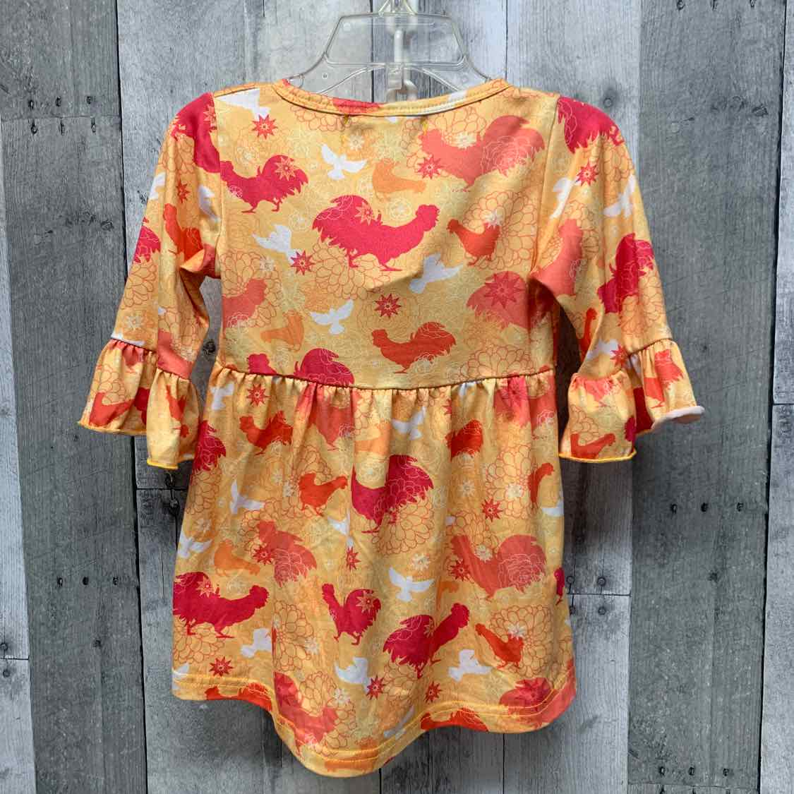 Size 12-18 Months Yellow/Red Sparkledots LS Dress