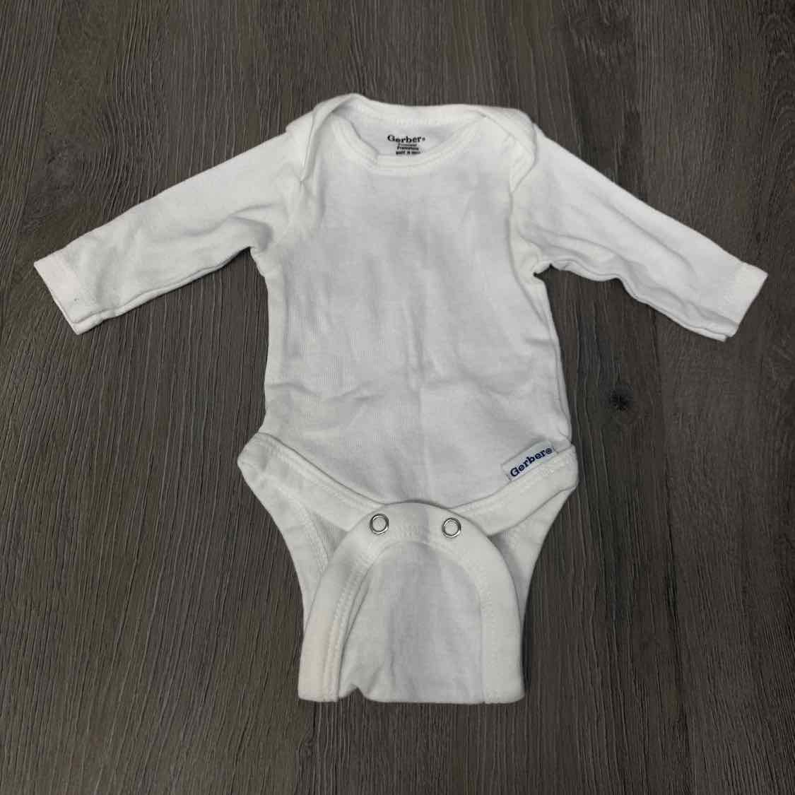Size Preemie White Gerber Bodysuit - OodlesCB