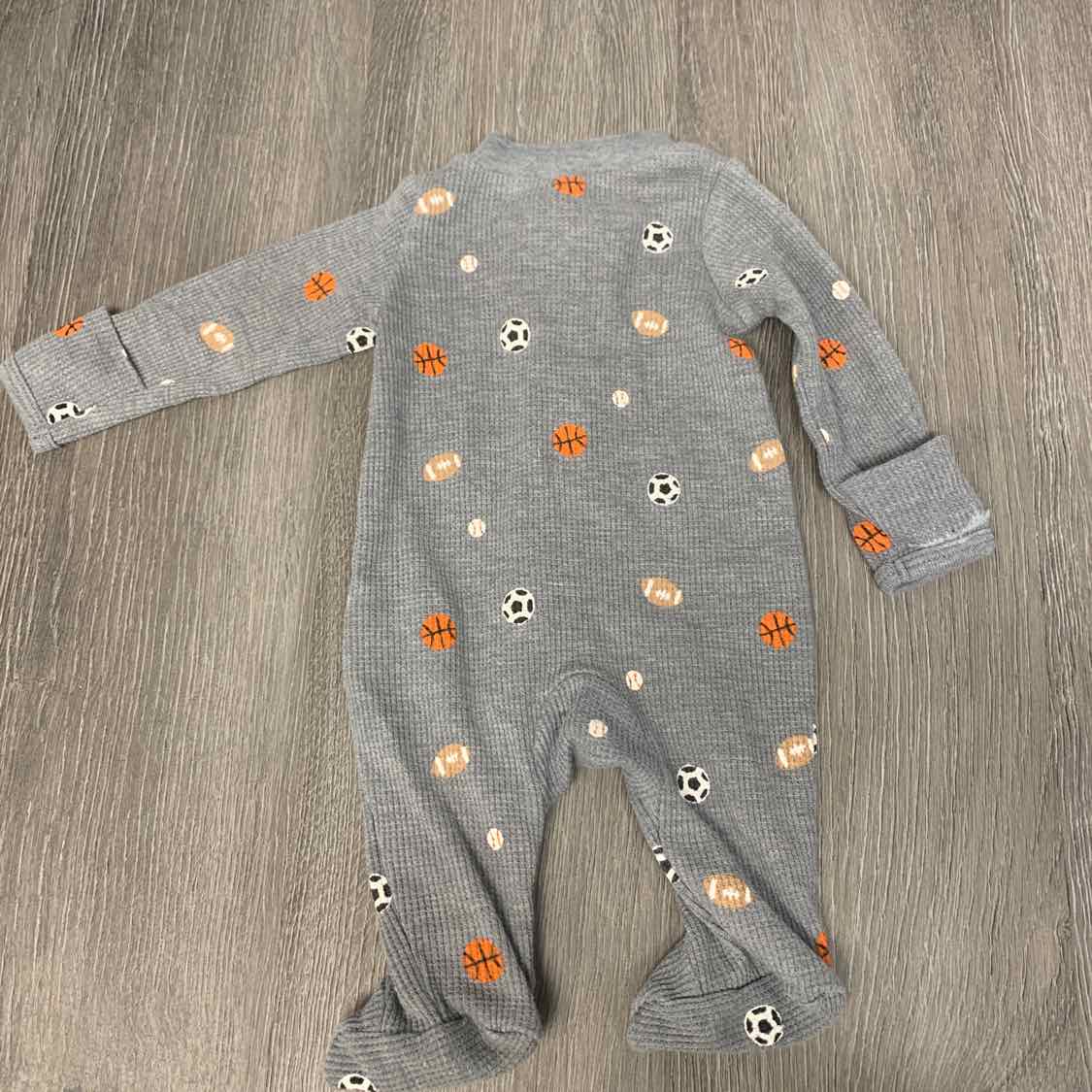 Size Preemie Gray/Orange Carter's Footy PJs
