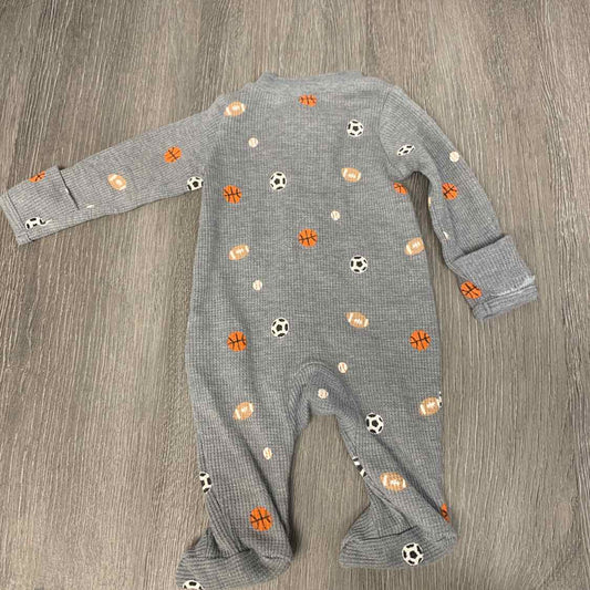 Size Preemie Gray/Orange Carter's Footy PJs