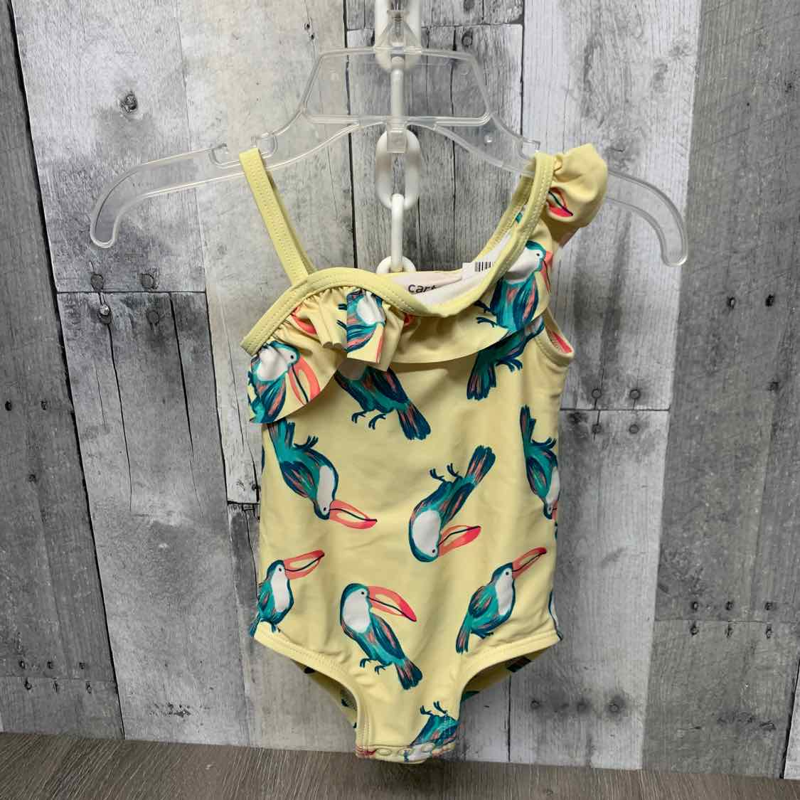 Size 12 Months Yellow/Green Child of Mine Swim Suit - 1pc