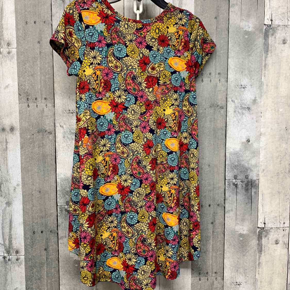 Size 8 Yellow/Red LulaRoe Dress - OodlesCB
