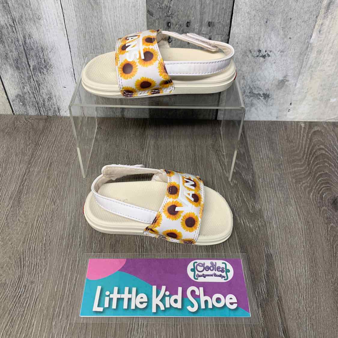 Size 7 White/Yellow Vans Sandals