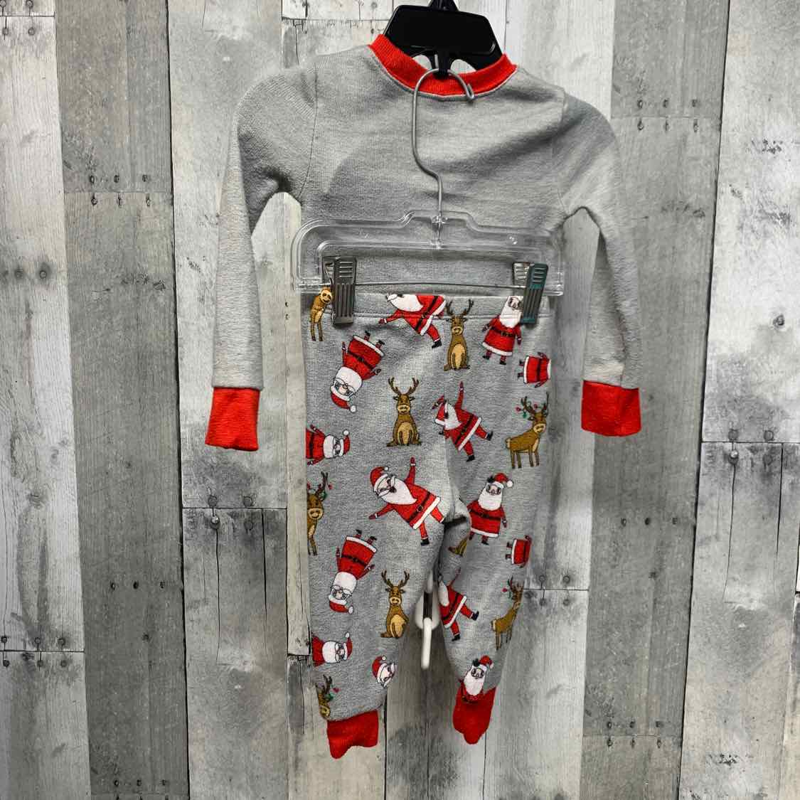 Size 12 Months Gray/Red B Brand 2pc PJs
