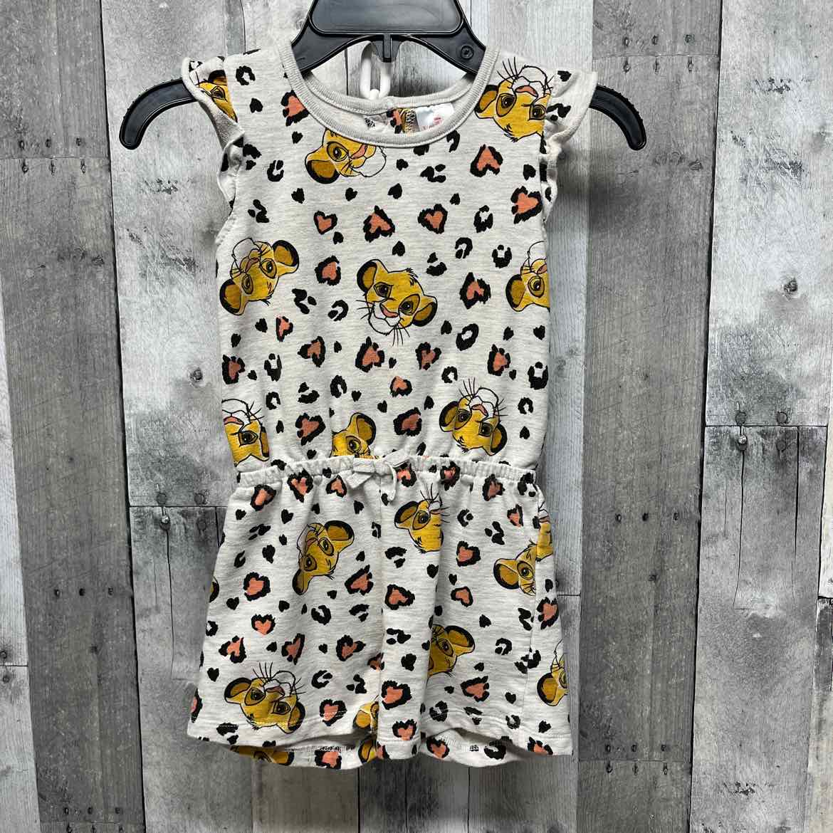 Size 4T Gray/Yellow Disney Romper