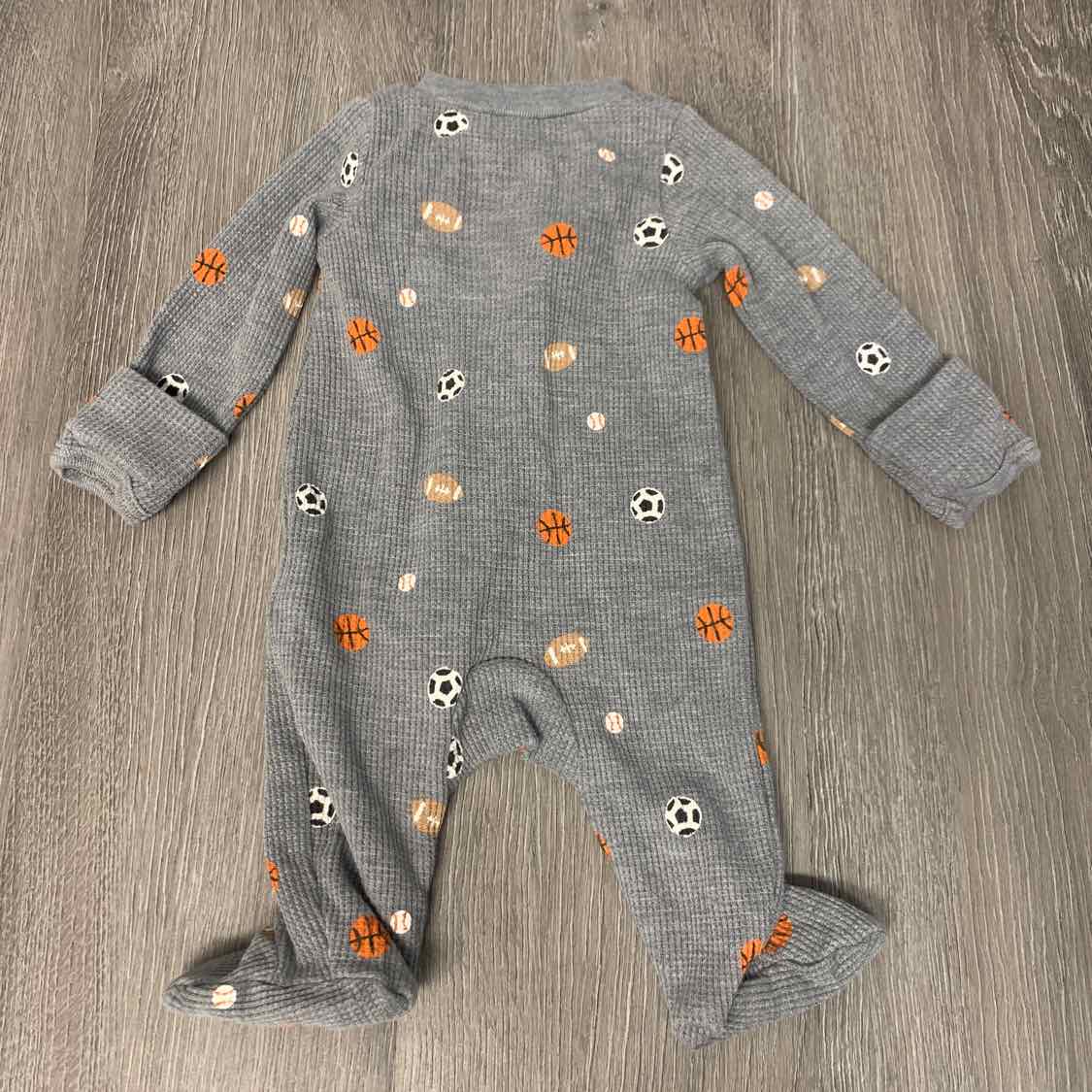 Size Preemie Gray Print Carter's Footy PJs