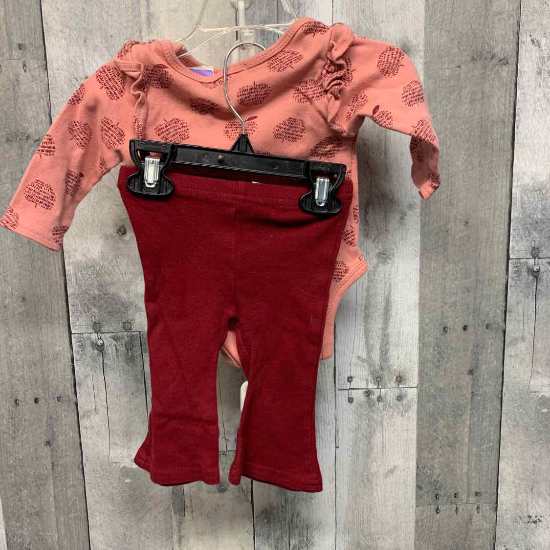 Size 6-9 Months Burgundy/Pink Mid Brand Shirt/Pants