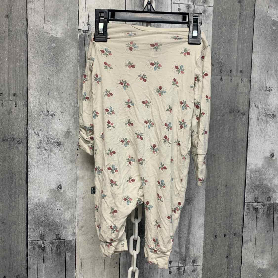 Size 0-3 Months White Print Modern Moments by Gerber Footy PJs