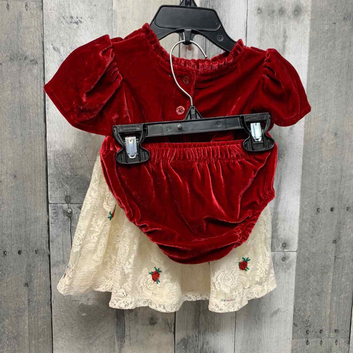 Size 3-6 Months Red/Ivory Nicole Miller 2pc Dress