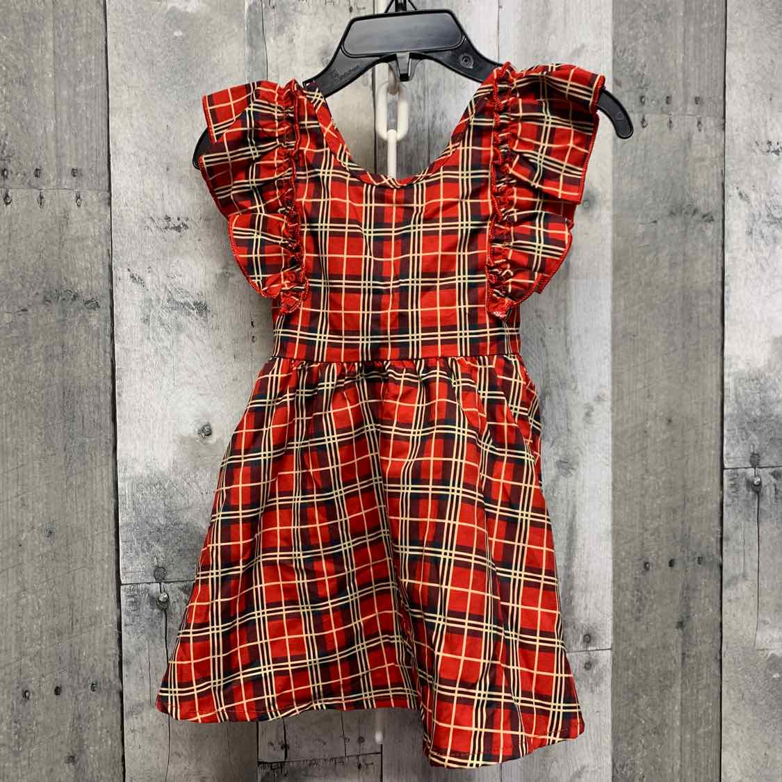 Size 6 Months Red Plaid B Brand Dress