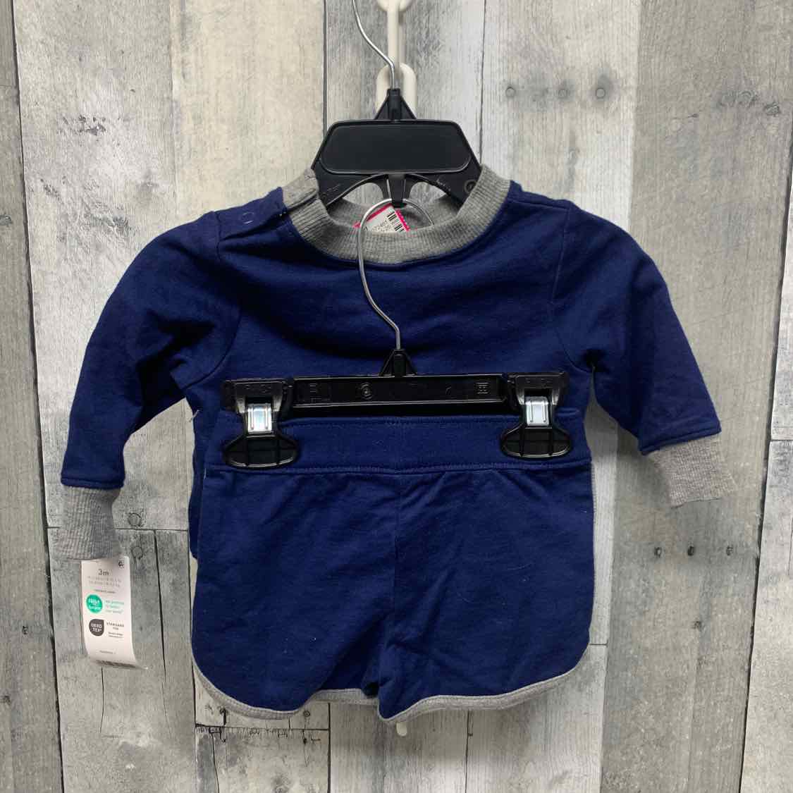 Size 3 Months Navy/Gray Carter's Shirt/Shorts
