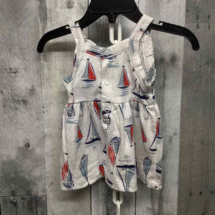 Size 0-3 Months White Print Just One You Dress - Knit - OodlesCB