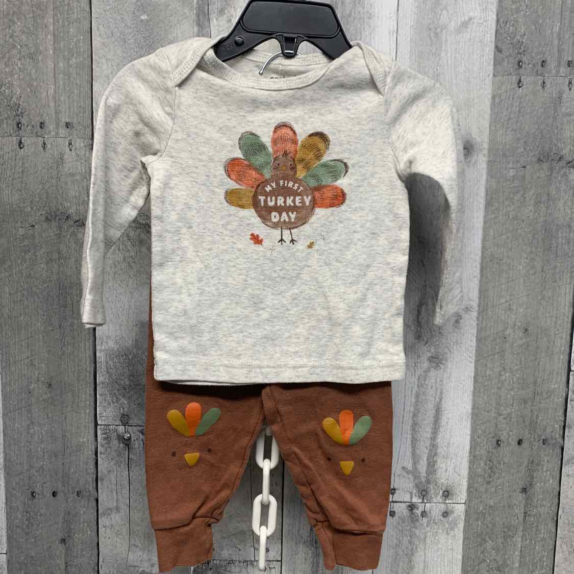 Size 9 Months Gray/Brown Just One You Shirt/Pants
