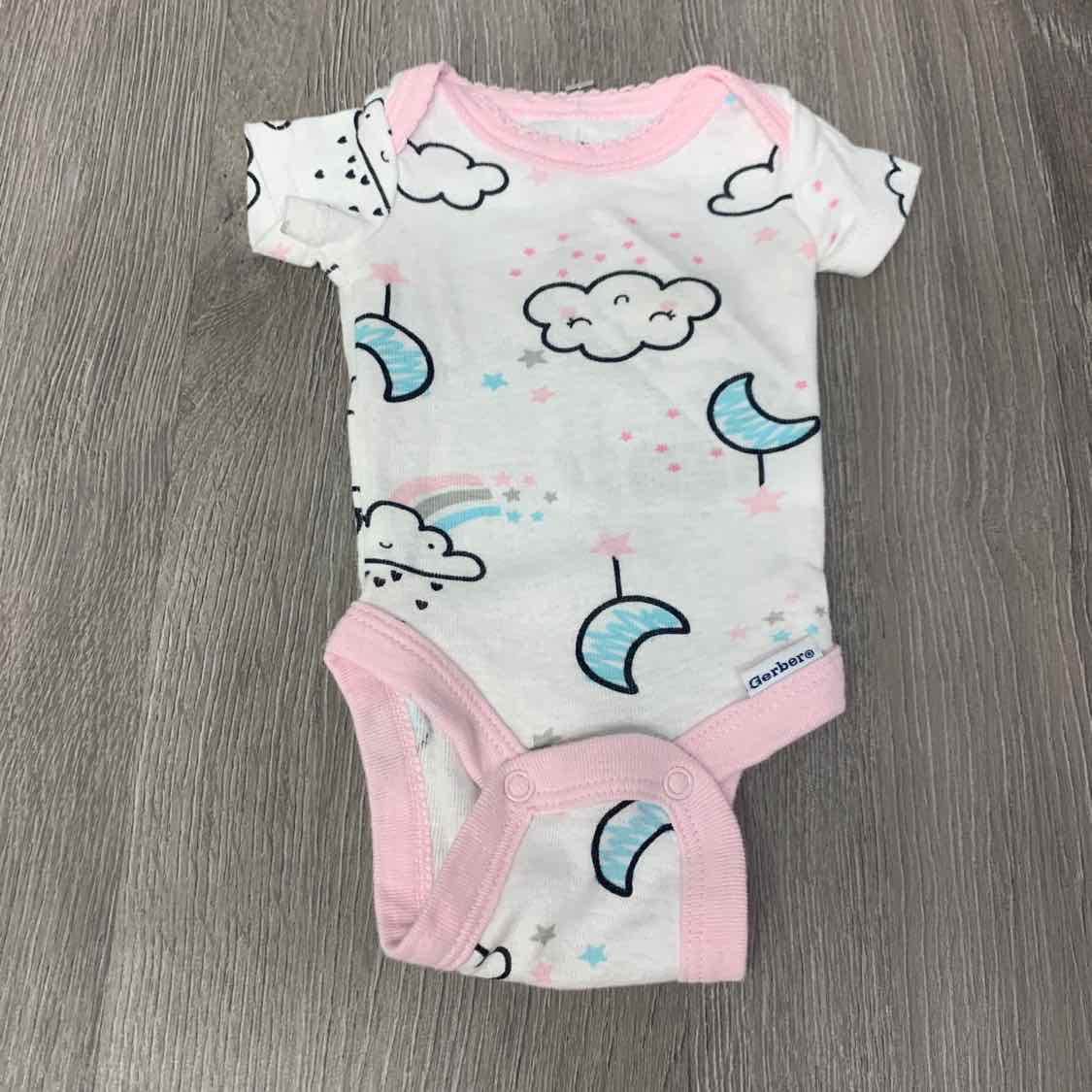 Size Preemie White/Pink Gerber Bodysuit