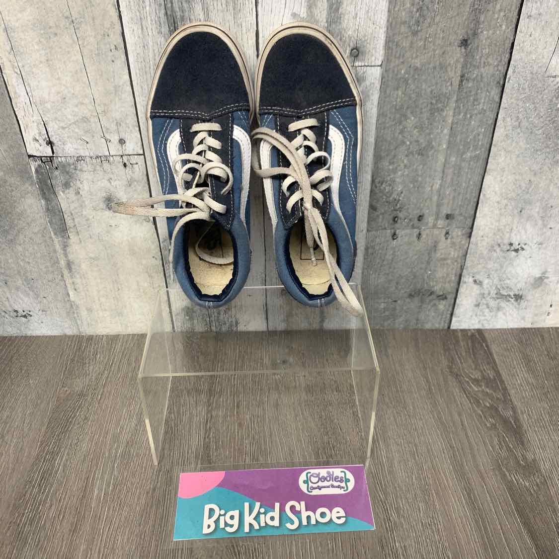 Size 1 Blue/White Vans Sneakers