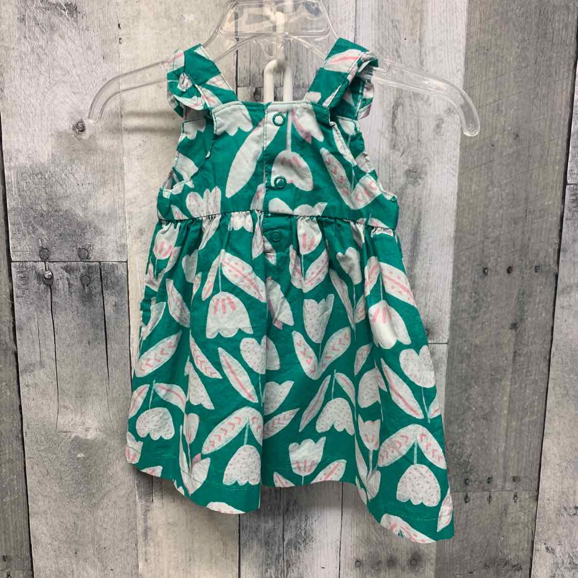 Size 0-3 Months Green Floral Print Just One You Dress