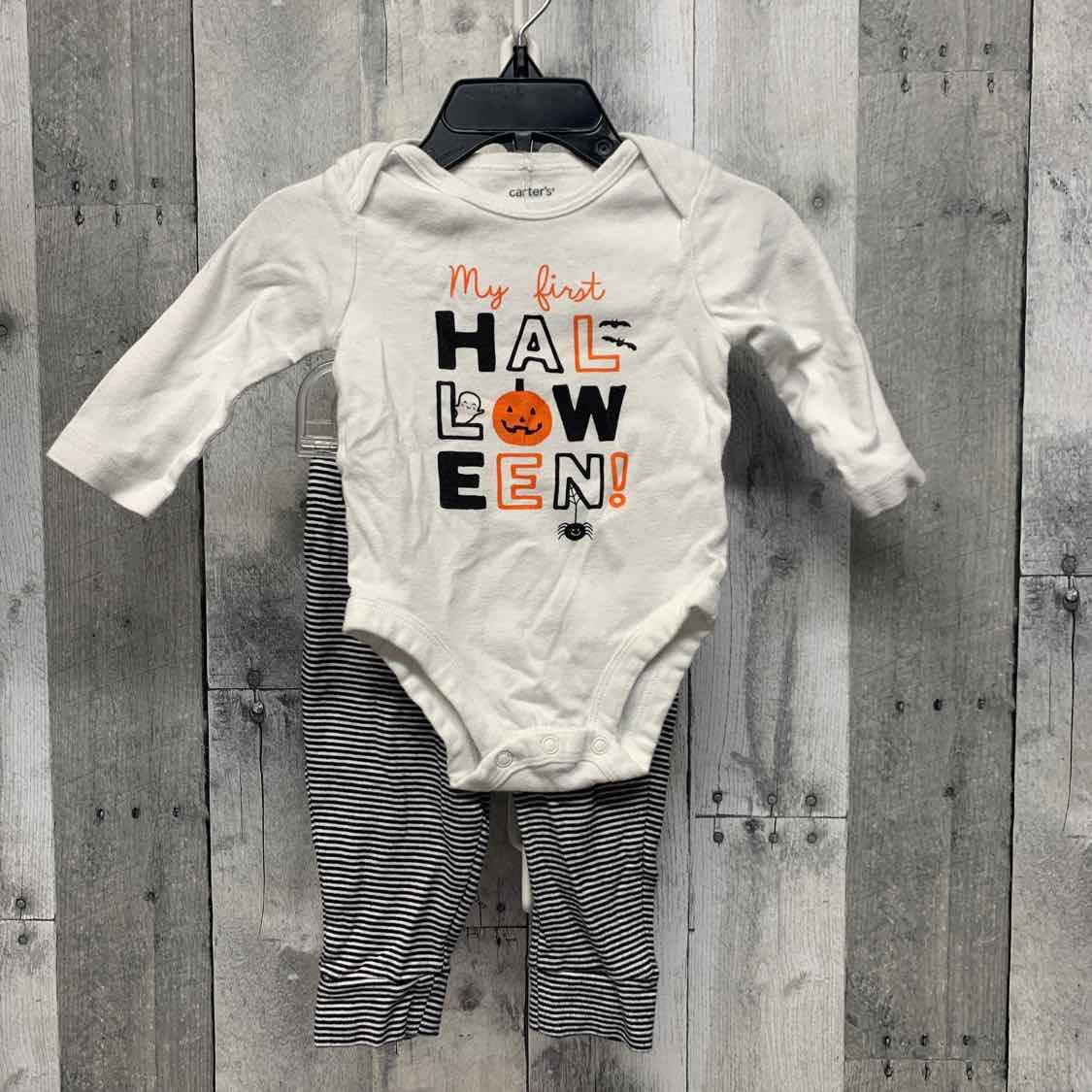 Size 6 Months White/Black Carter's Shirt/Pants