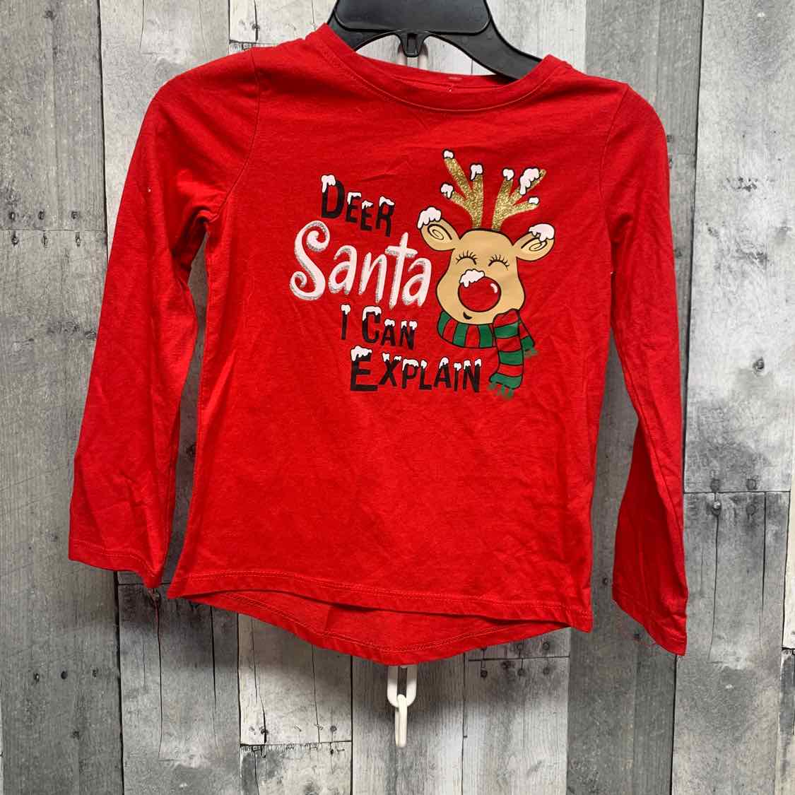 Size 6/6X Red Graphic Holiday Brands Long Sleeve Shirt