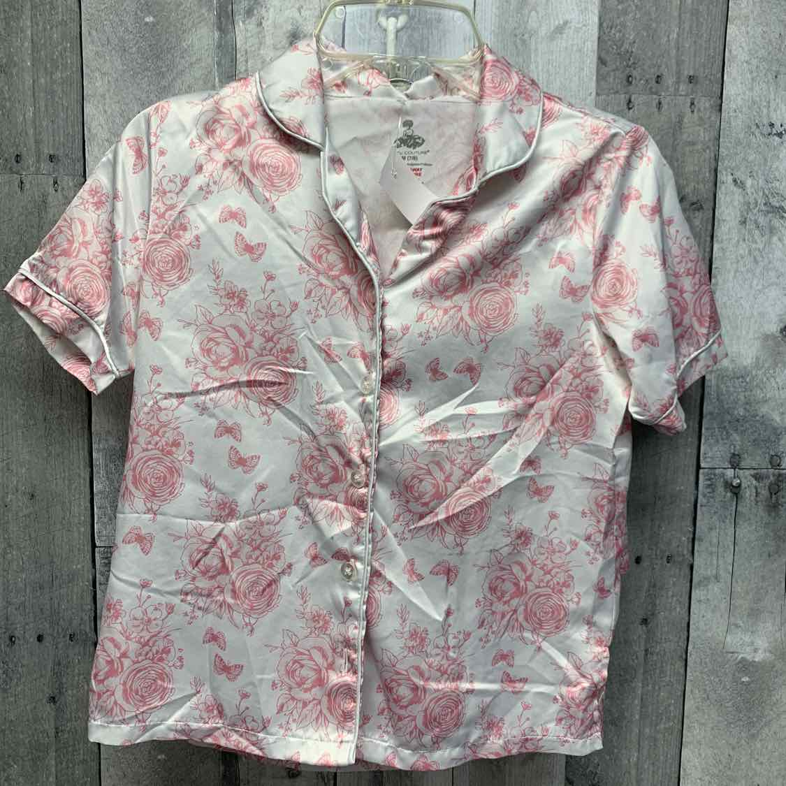 Size 7/8 White/Pink Mid Brand 2pc PJs