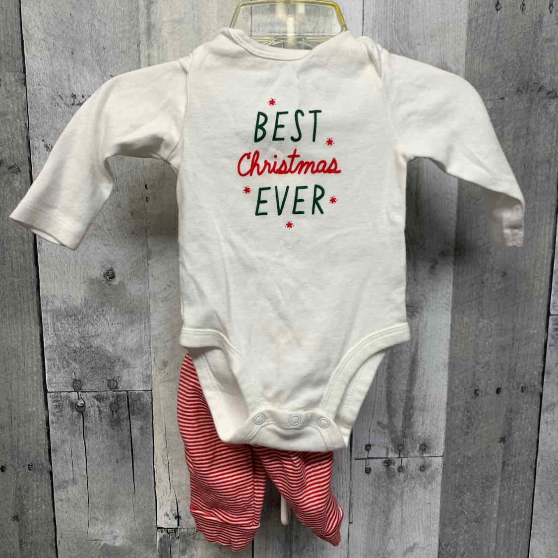Size 3 Months White/Red Carter's Shirt/Pants