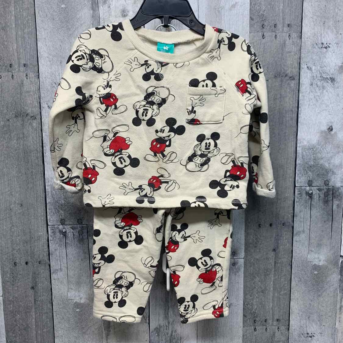 Size 12-18 Months Ivory Print Disney Sweats - 2pc