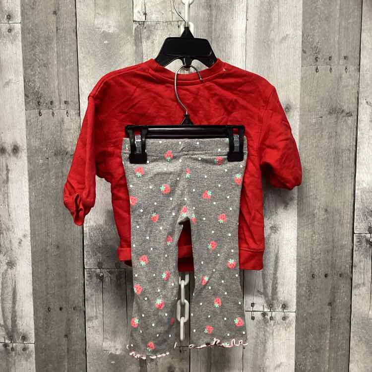 Size 12 Months Red/Gray Strawberry Shortcake Shirt/Pants