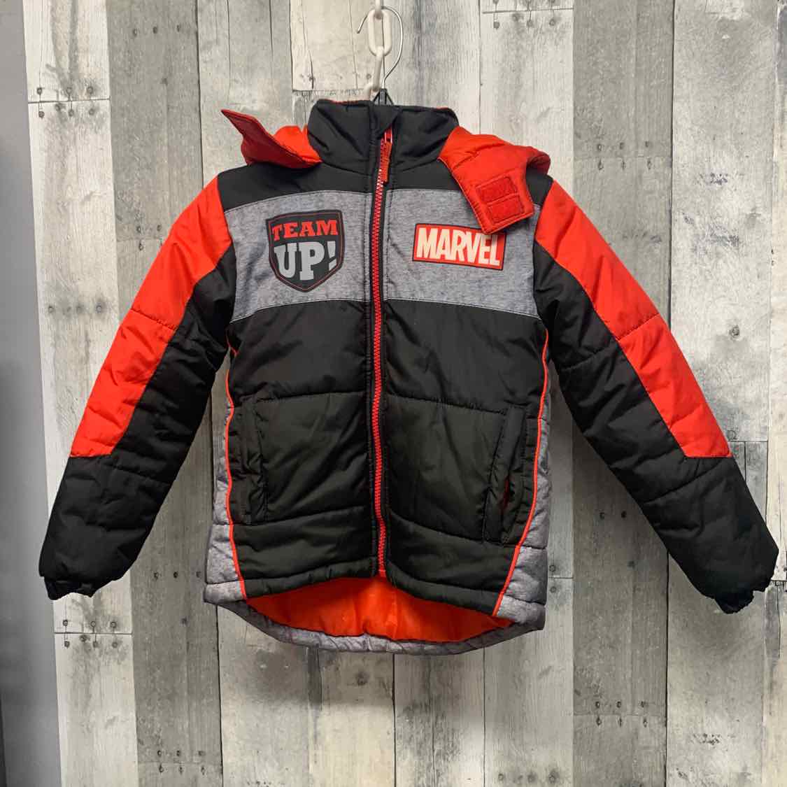 Size 5 Red/Black Marvel Snow Jacket