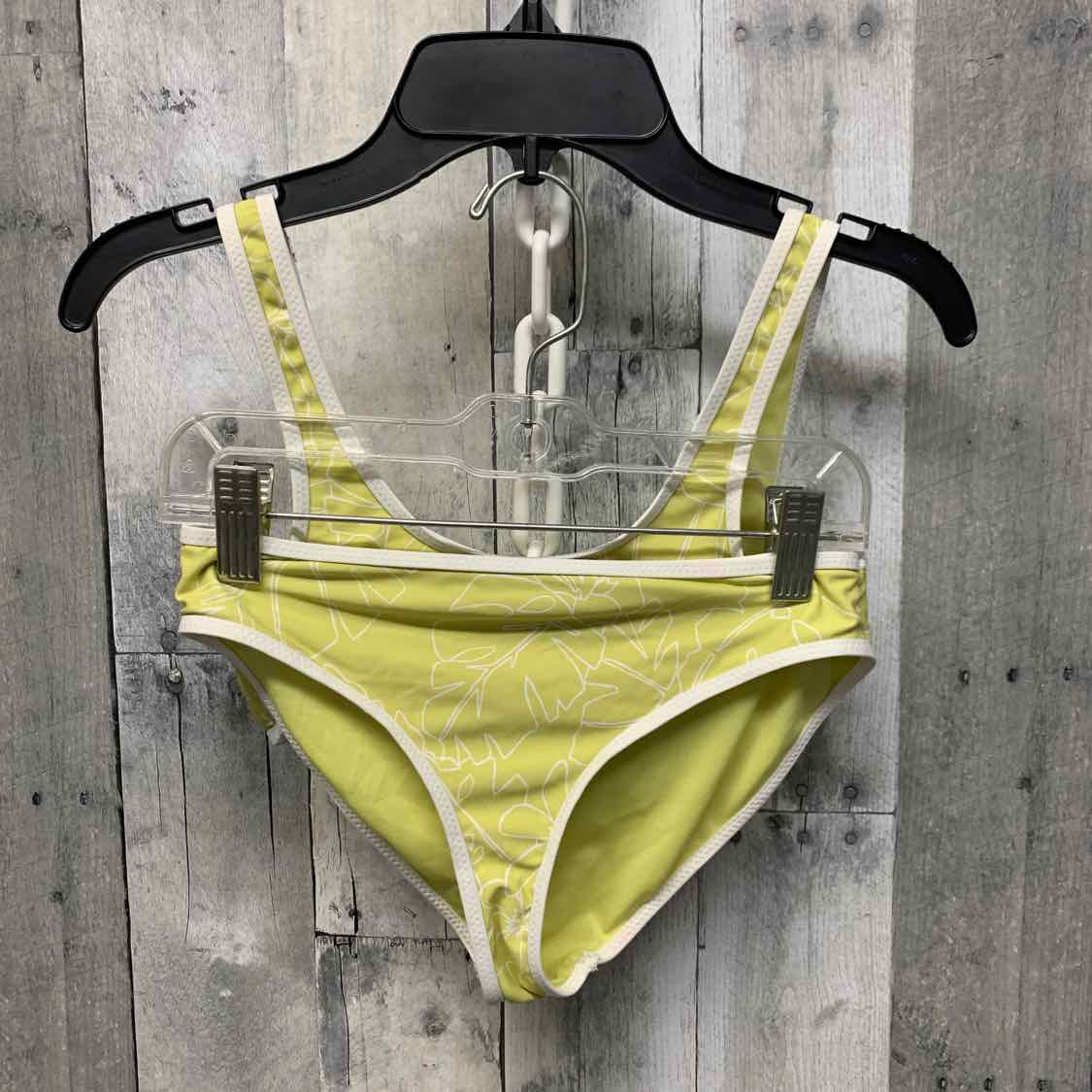 Size 12 Green/White Volcom Swim Suit - 2pc+ - OodlesCB