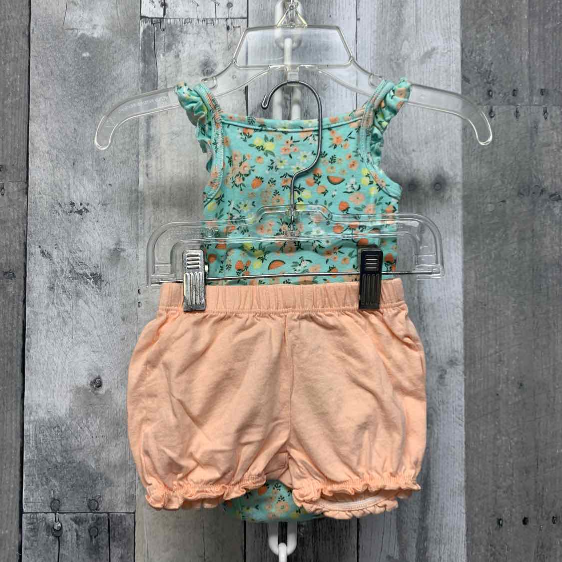 Size 3 Months Green/Orange Carter's Shirt/Shorts