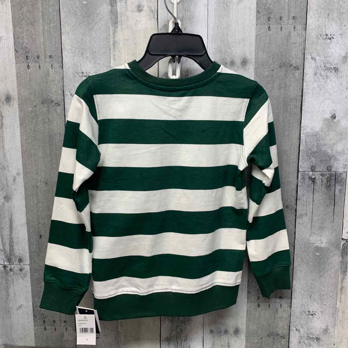 Size 6 Green/White Lands' End Long Sleeve Shirt